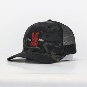 Black Multicam Trucker Hat