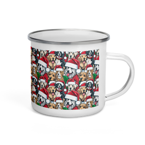 christmas mug, dog mug, christmas dogs, free bird coffee